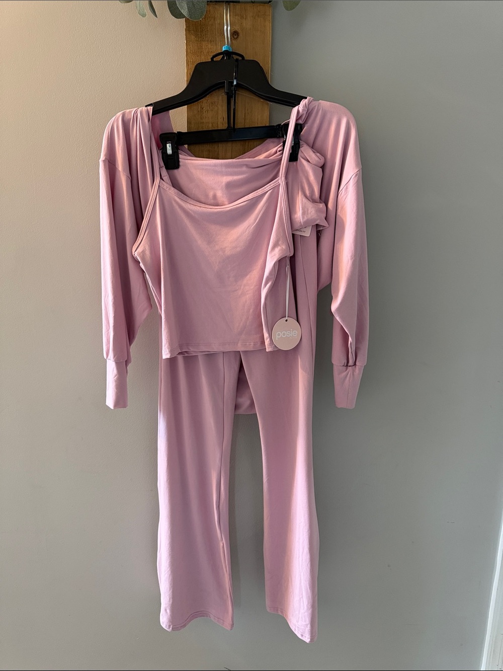 POSIE ACTIVE 3-Piece Set in Mauve/Dusty Pink, Size L, NWTs